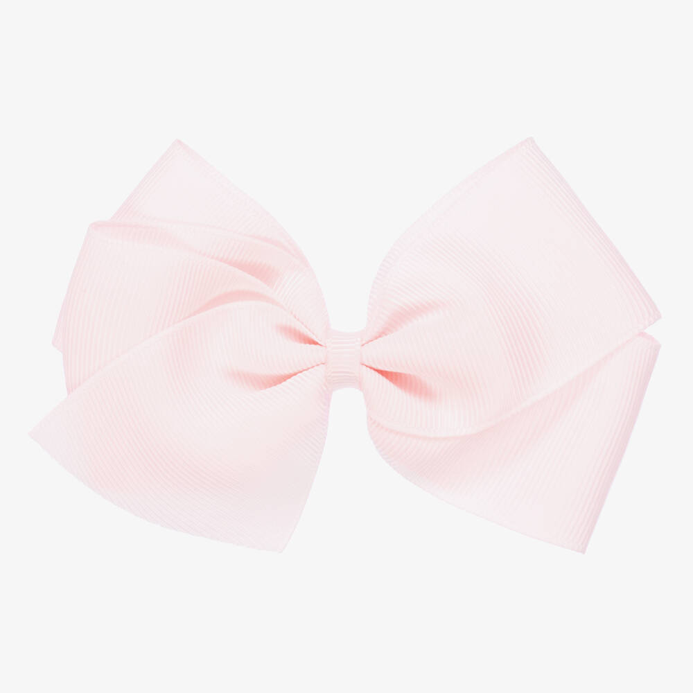 Peach Ribbons - مشبك فيونكة للشعر لون زهري فاتح  (12 سم)  | Childrensalon