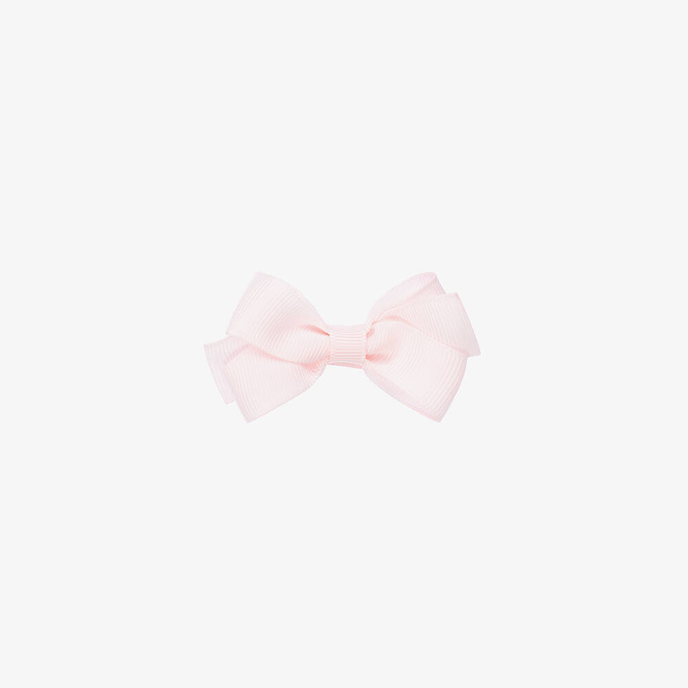 Peach Ribbons - Pale Pink Bow Hair Clip (7cm) | Childrensalon