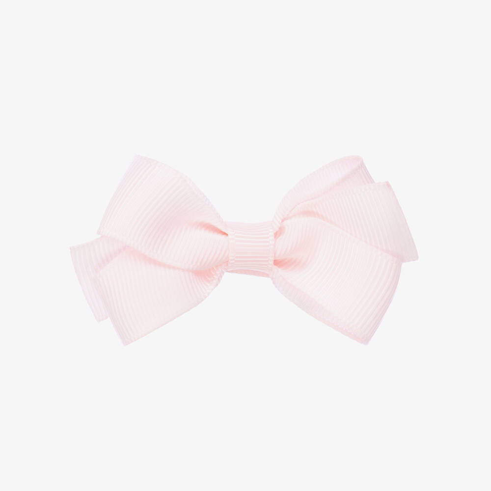 Peach Ribbons - Pale Pink Bow Hair Clip (7cm) | Childrensalon