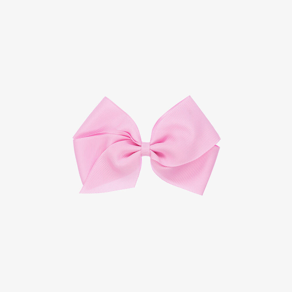 Peach Ribbons - Pink Bow Hair Clip (12cm) | Childrensalon