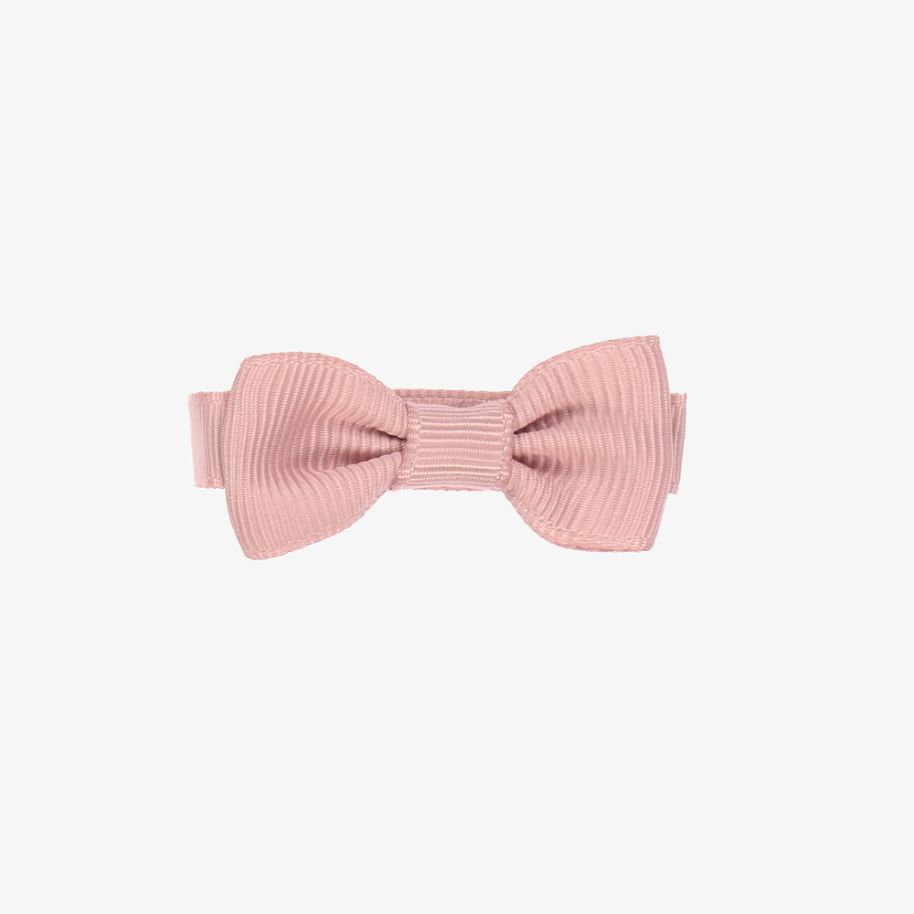 Peach Ribbons -  Pink Bow Hair Clip (4.5cm) | Childrensalon
