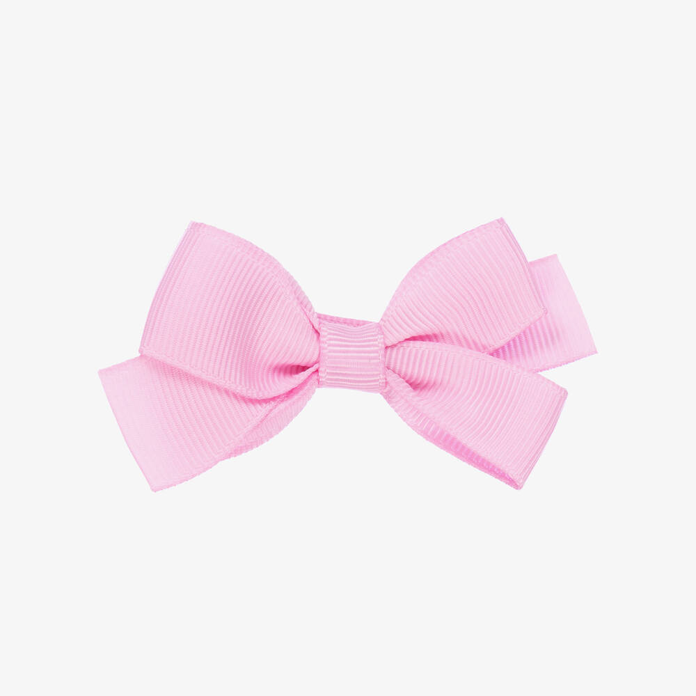 Peach Ribbons - Pink Bow Hair Clip (7cm) | Childrensalon