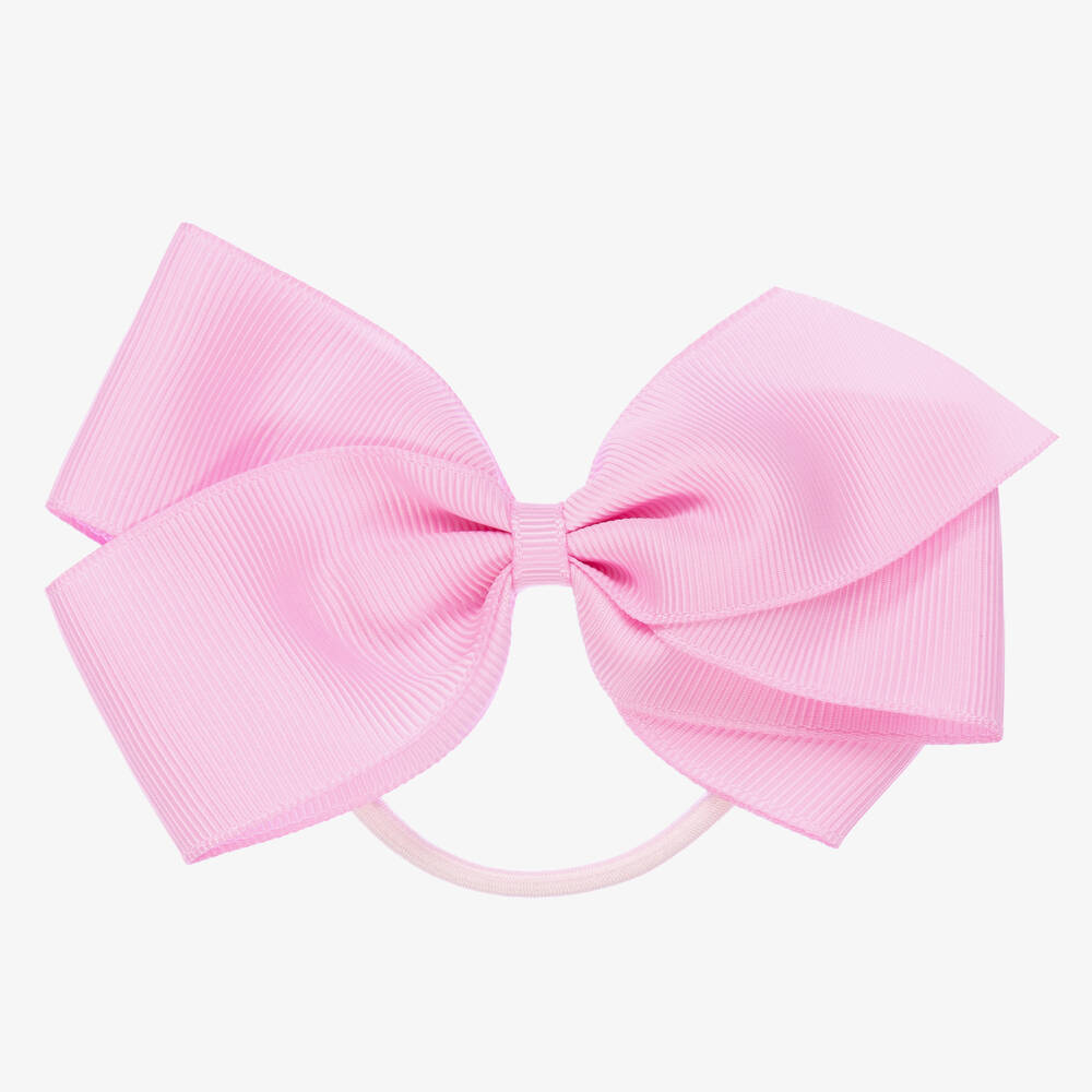 Peach Ribbons - Élastique pour cheveux à nœud rose (12 cm)  | Childrensalon