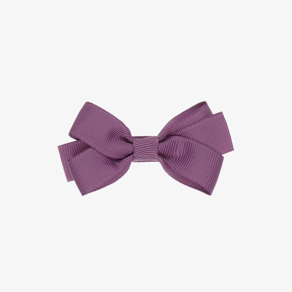 Peach Ribbons - Purple Bow Hair Clip (7cm) | Childrensalon