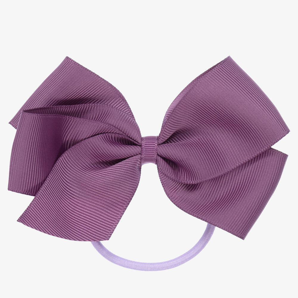 Peach Ribbons - ربطة مطاطية للشعر لون بنفسجي للبنات (12 سم) | Childrensalon