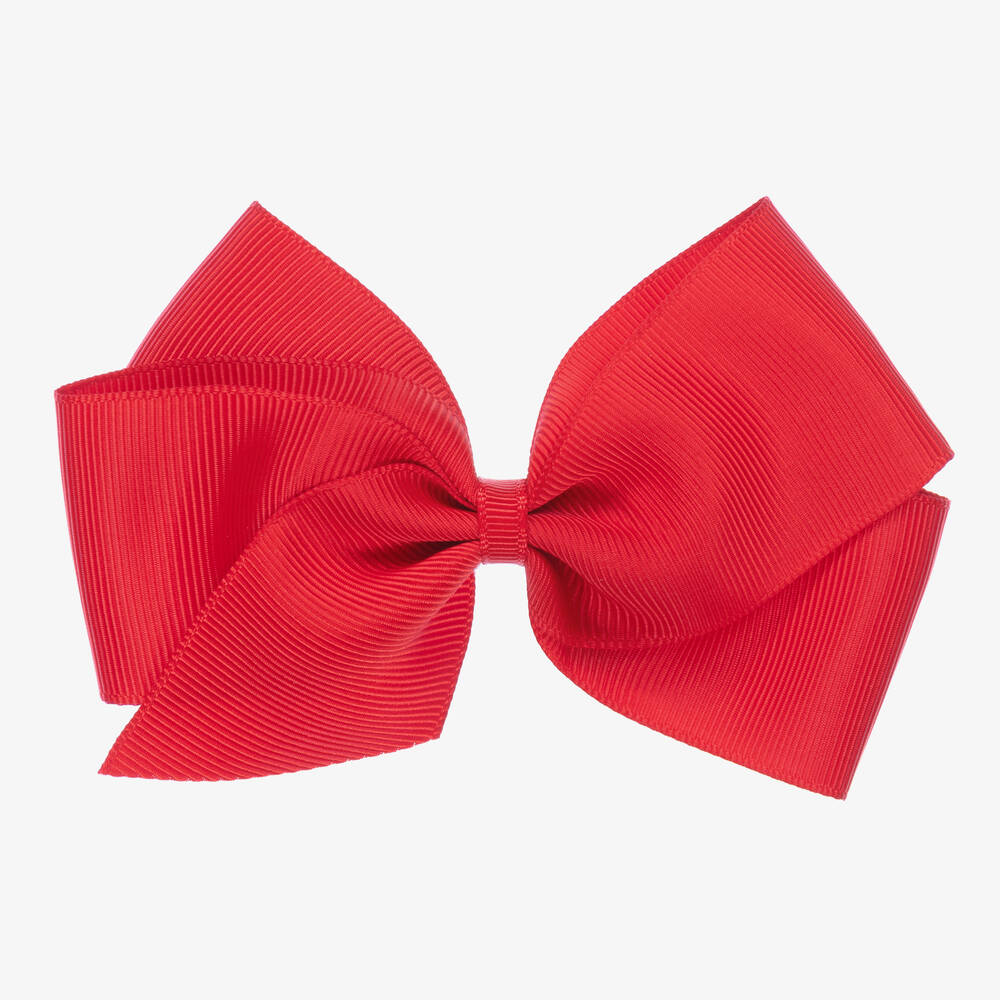Peach Ribbons - Rote Haarspange mit Schleife (12 cm) | Childrensalon