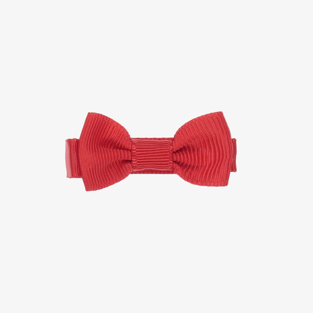 Peach Ribbons - Red Bow Hair Clip (4.5cm) | Childrensalon