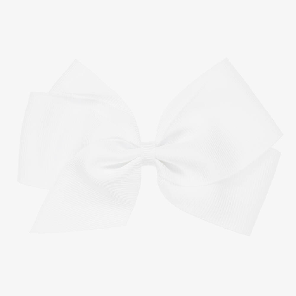 Peach Ribbons - Barrette à nœud blanc (12 cm) | Childrensalon