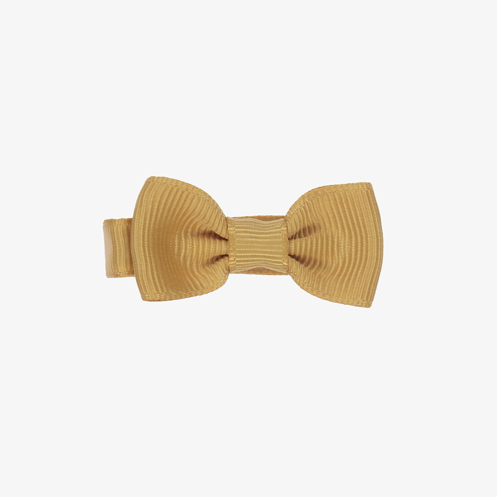 Peach Ribbons -  Barrette nœud jaune (4,5 cm) | Childrensalon