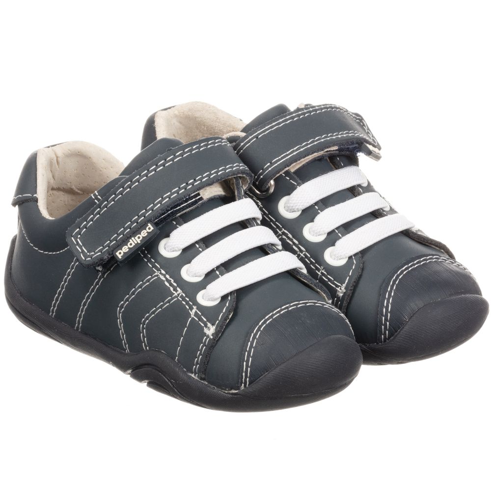 Pediped Grip 'n' Go (9-36mth) - Blue Leather Velcro Trainers ...