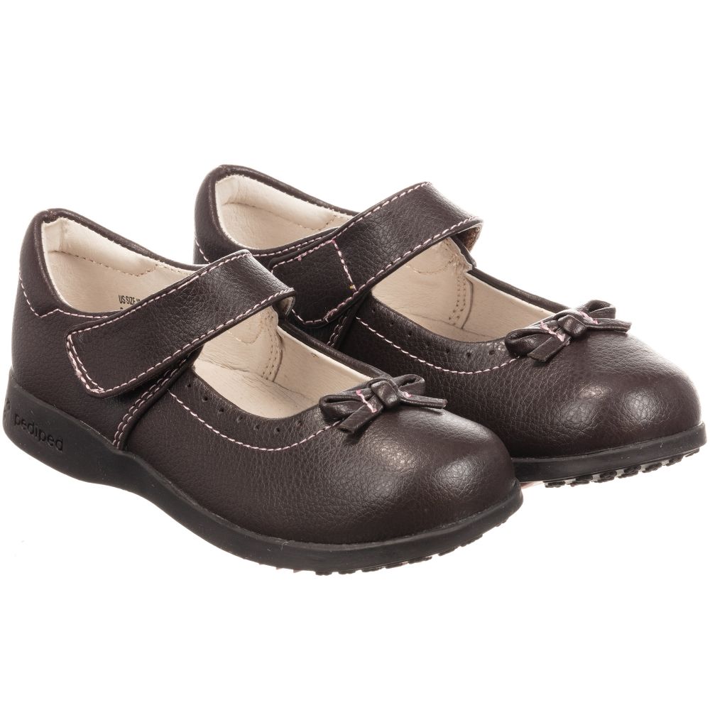 Pediped Flex (1-12yr) - Girls Brown Leather 'Isabella' Shoes ...