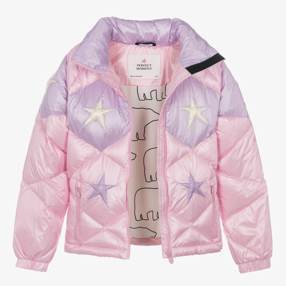 Perfect Moment - Teen Girls Pink Down Quilted Star Ski Jacket ...