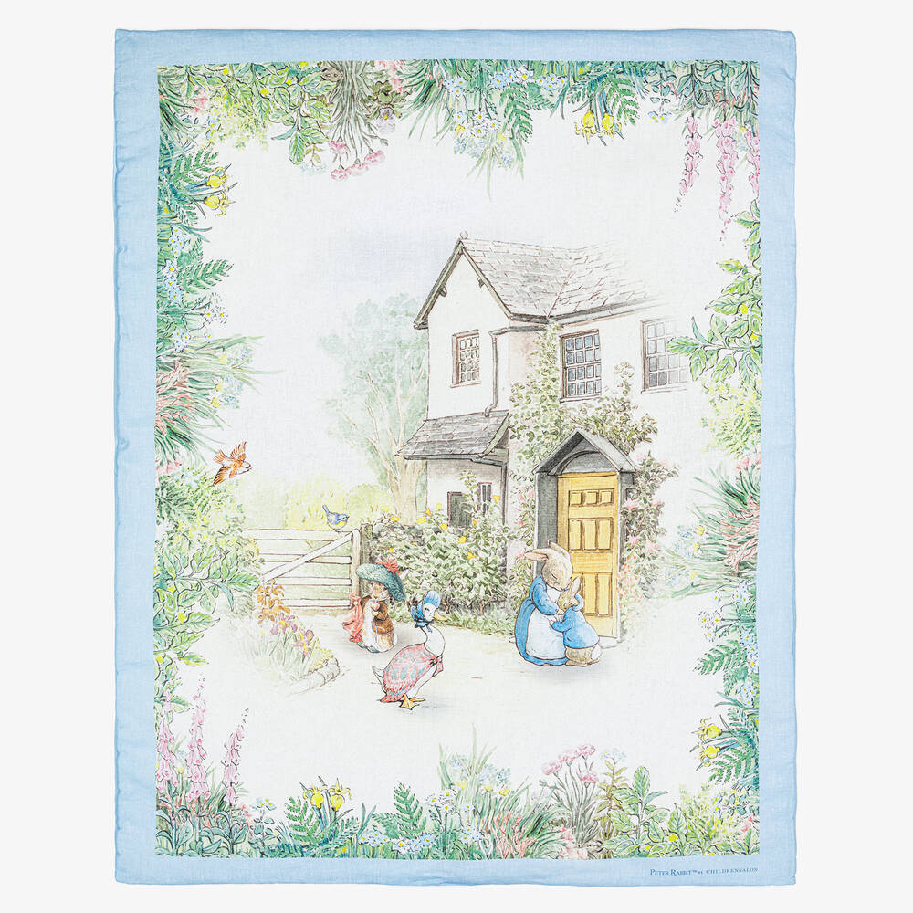 Peter Rabbit™ by Childrensalon - Blue Padded Linen & Cotton Blanket (95cm) | Childrensalon