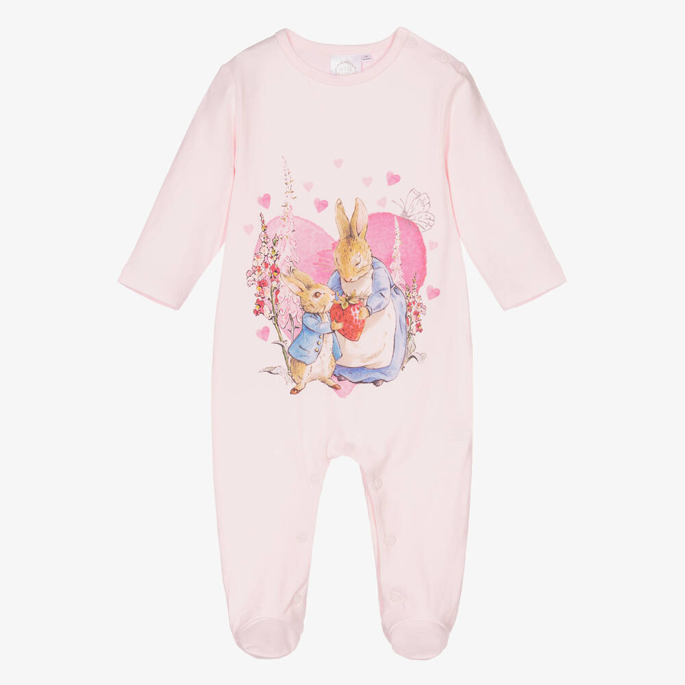Peter Rabbit™ by Childrensalon - Girls Pink Cotton Babysuit  | Childrensalon