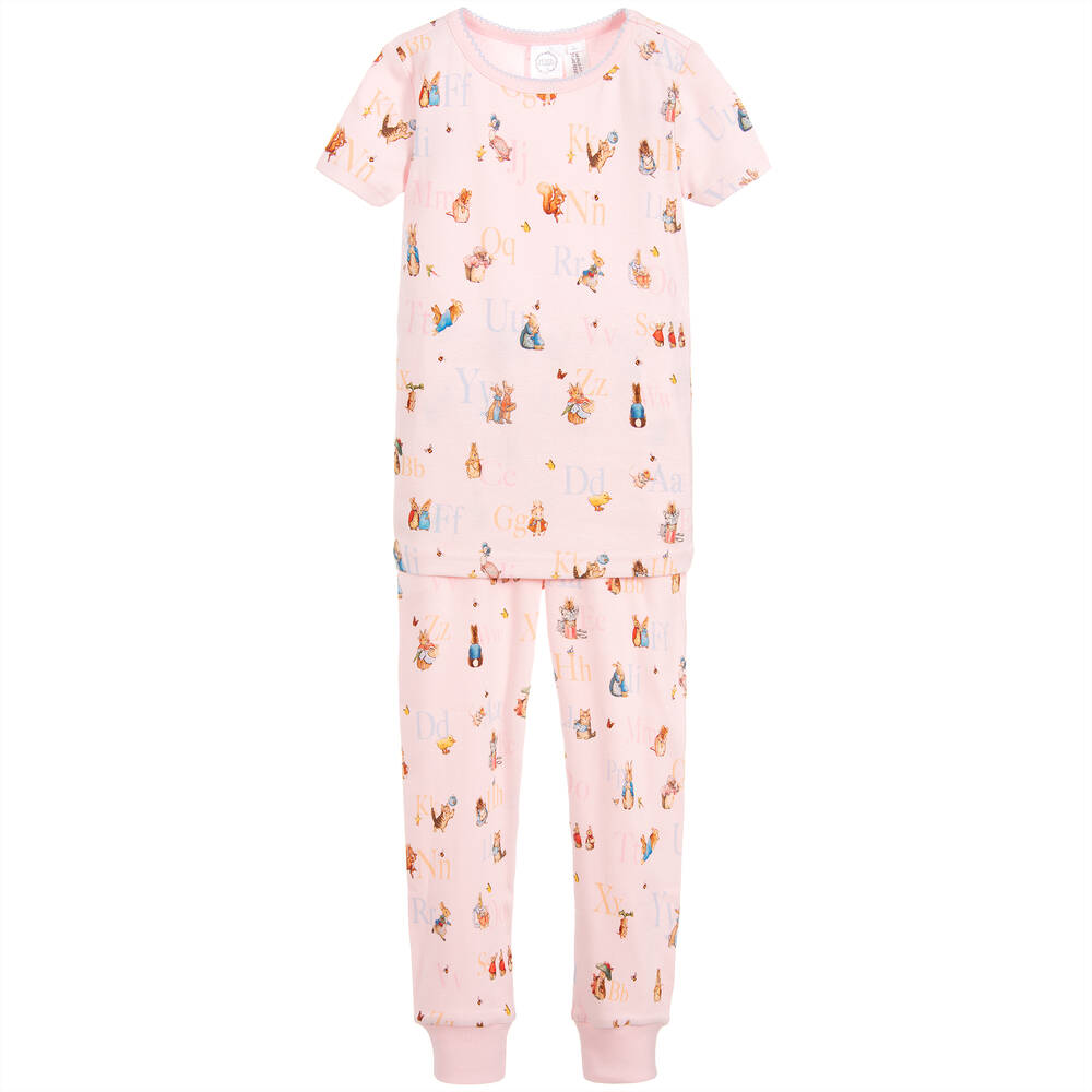 Peter Rabbit By Childrensalon Kids'  Girls Pink Cotton Jersey Pyjamas
