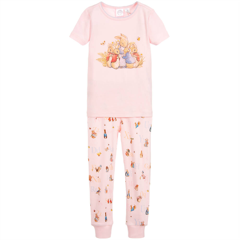 Peter Rabbit By Childrensalon Kids'  Girls Pink Cotton Jersey Pyjamas