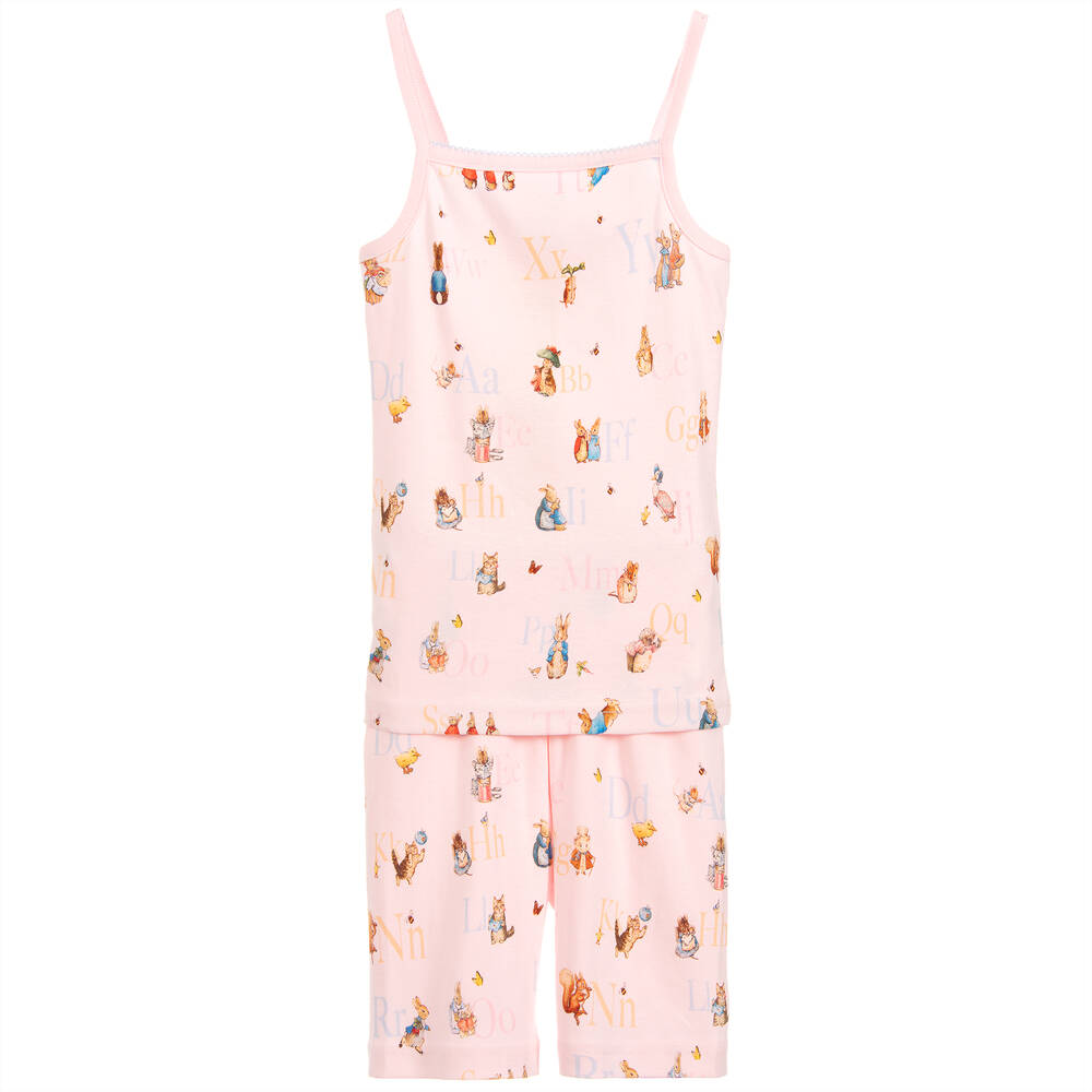 Peter Rabbit By Childrensalon Kids'  Girls Pink Cotton Jersey Short Pyjamas