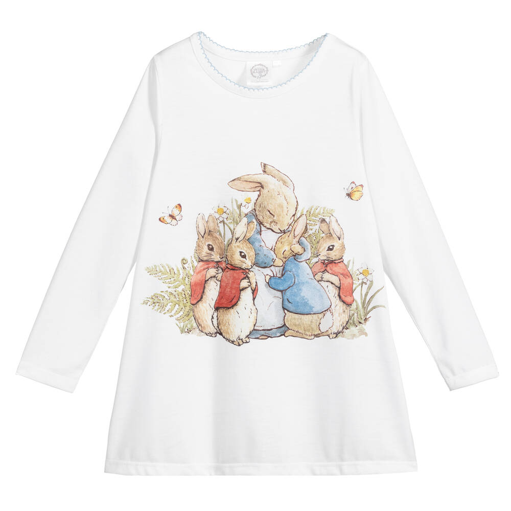 Peter Rabbit By Childrensalon Girls White Jersey Nightdress