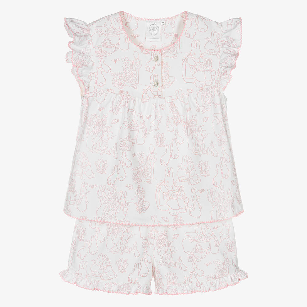 Peter Rabbit™ by Childrensalon - Pyjama court blanc et rose fille | Childrensalon