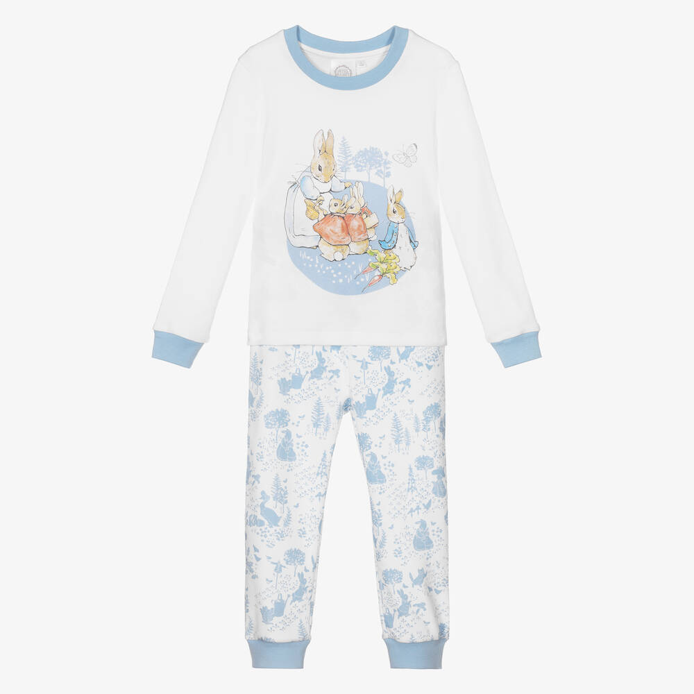 Peter Rabbit™ by Childrensalon - White & Blue Cotton Pyjamas | Childrensalon