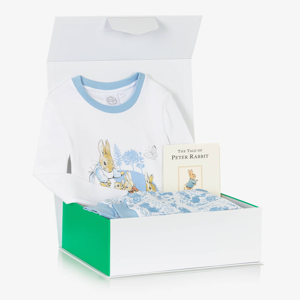 Peter Rabbit™ by Childrensalon - White & Blue Peter Rabbit Pyjamas Hamper | Childrensalon
