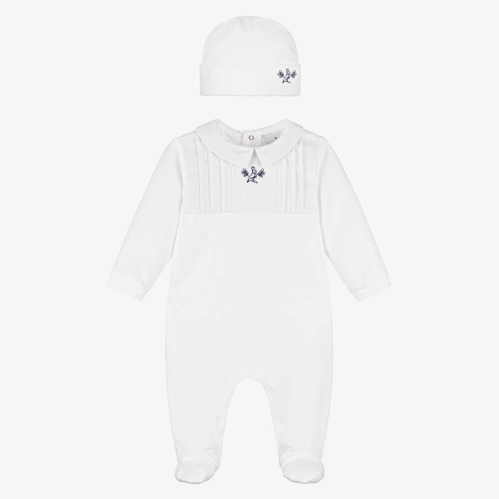 Peter Rabbit™ by Childrensalon - White Cotton Babygrow & Hat Set | Childrensalon