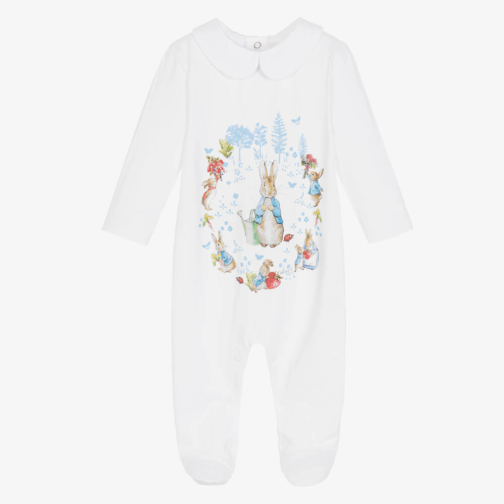 Peter Rabbit™ by Childrensalon - Grenouillère blanche en jersey de coton | Childrensalon