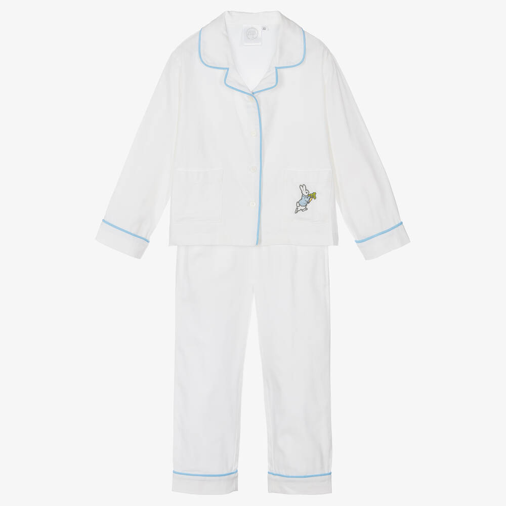 Peter Rabbit™ by Childrensalon - White Embroidered Cotton Pyjamas | Childrensalon