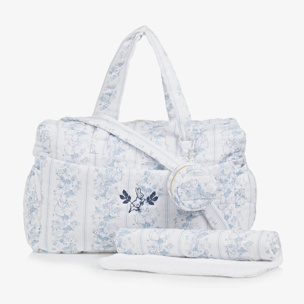 Peter Rabbit™ by Childrensalon - White Linen & Cotton Changing Bag (42cm) | Childrensalon