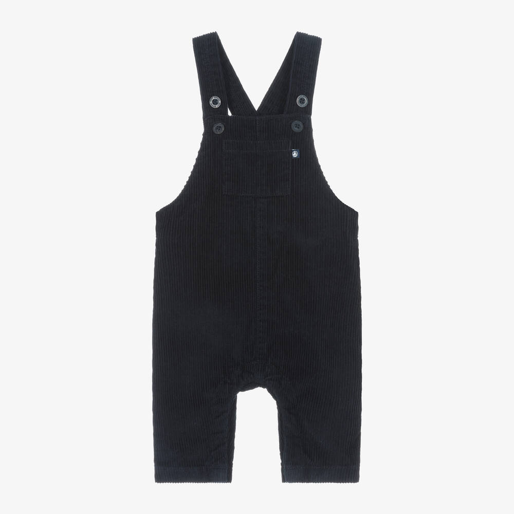 Petit Bateau - Boys Blue Corduroy Dungarees | Childrensalon