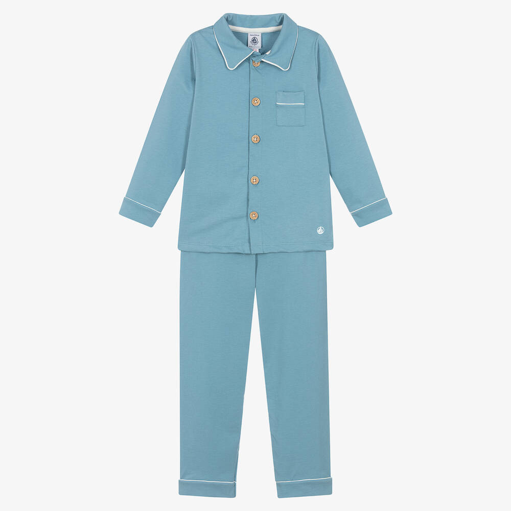 Petit Bateau - Pyjama bleu en coton garçon | Childrensalon