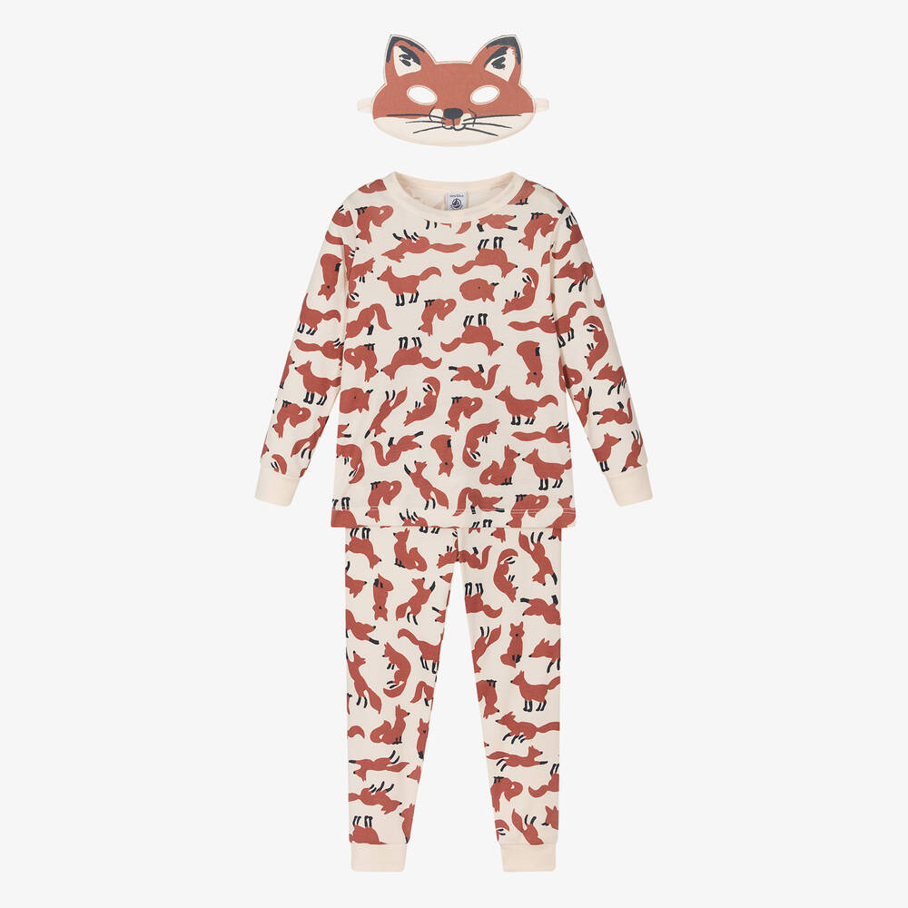 Petit Bateau - Boys Ivory Cotton Fox Pyjamas | Childrensalon