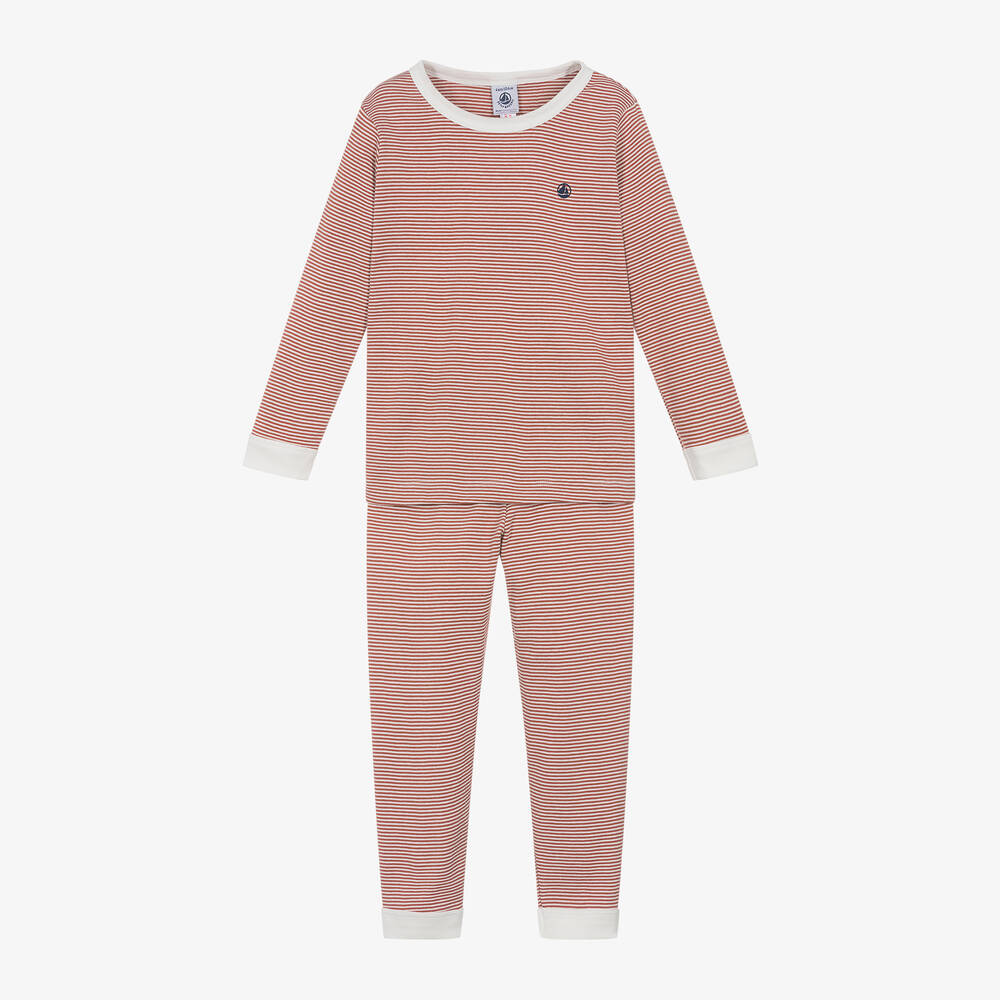 Petit Bateau - Boys Red Organic Cotton Pyjamas | Childrensalon