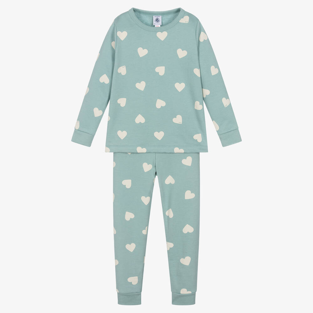 Petit Bateau - Girls Green Cotton Pyjamas | Childrensalon