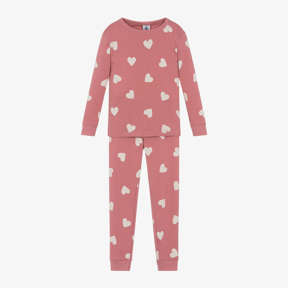 Petit Bateau - Girls Pink Organic Cotton Pyjamas | Childrensalon