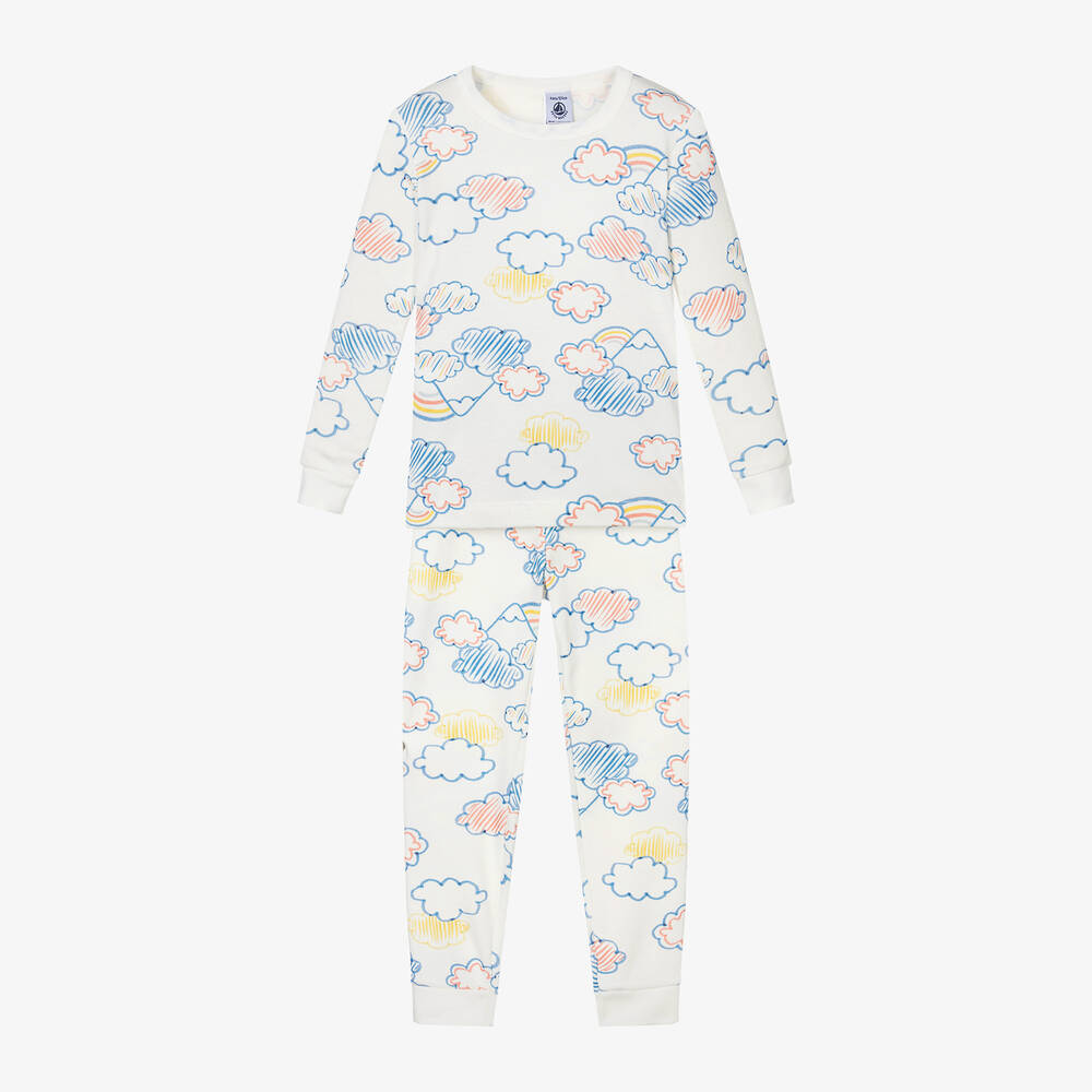 Petit Bateau - Ivory Cloud Organic Cotton Pyjamas | Childrensalon