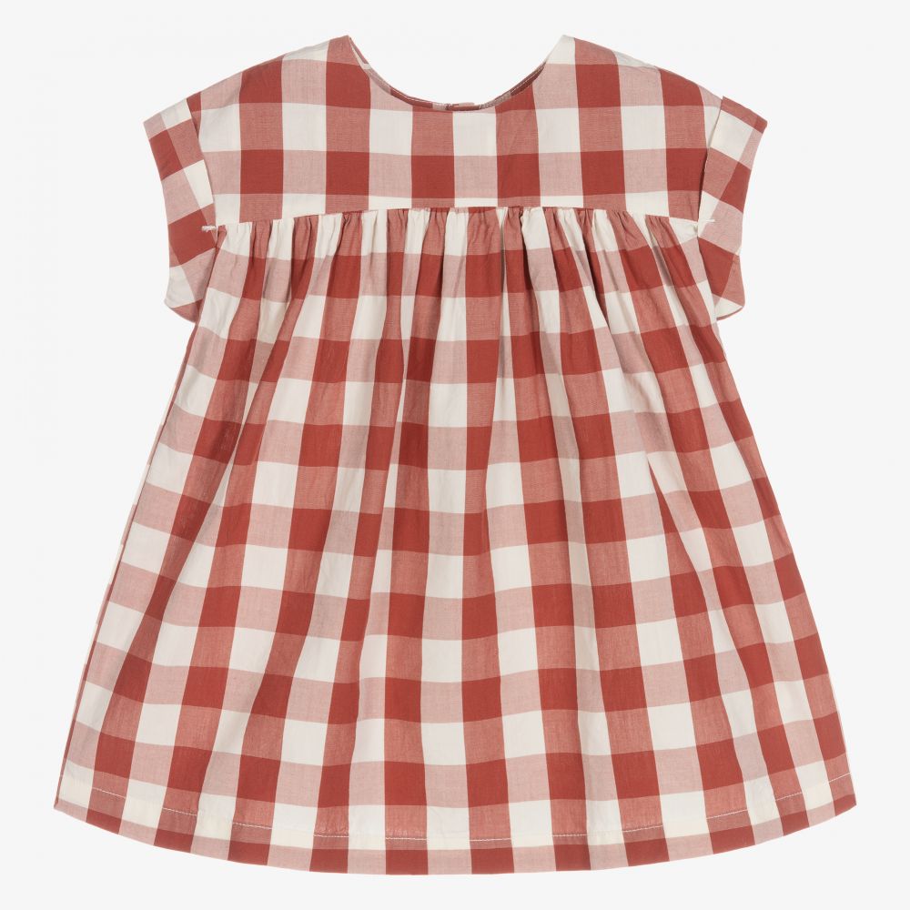Petit Bateau - Red & White Gingham Baby Dress | Childrensalon