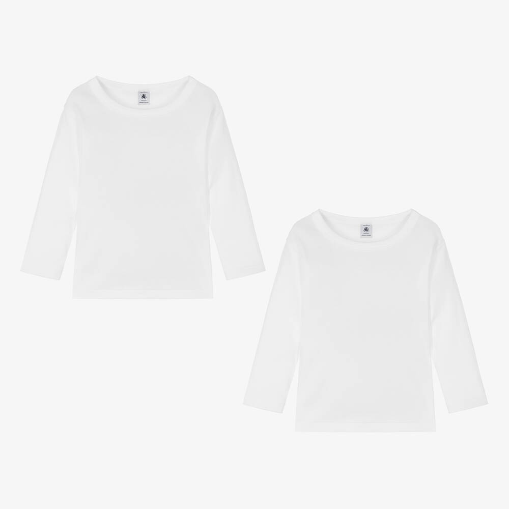 Petit Bateau - White Organic Cotton Vests (2 pack) | Childrensalon