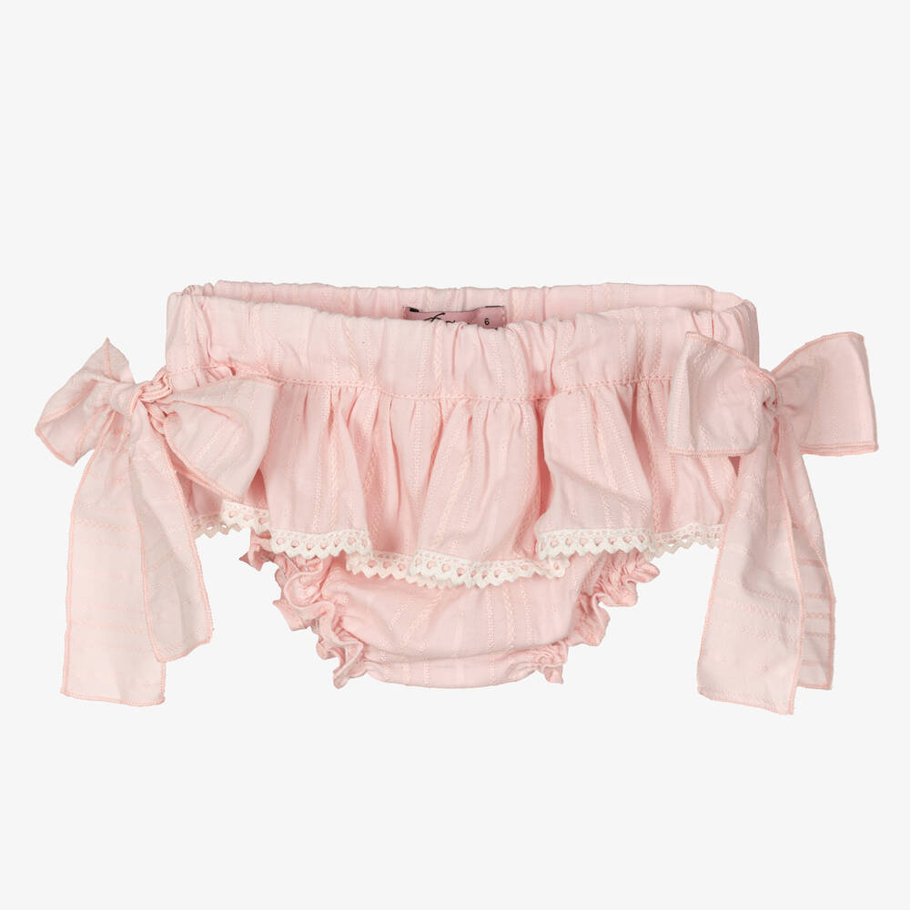 Phi Clothing - Baby Girls Pink Cotton Bloomer Shorts | Childrensalon