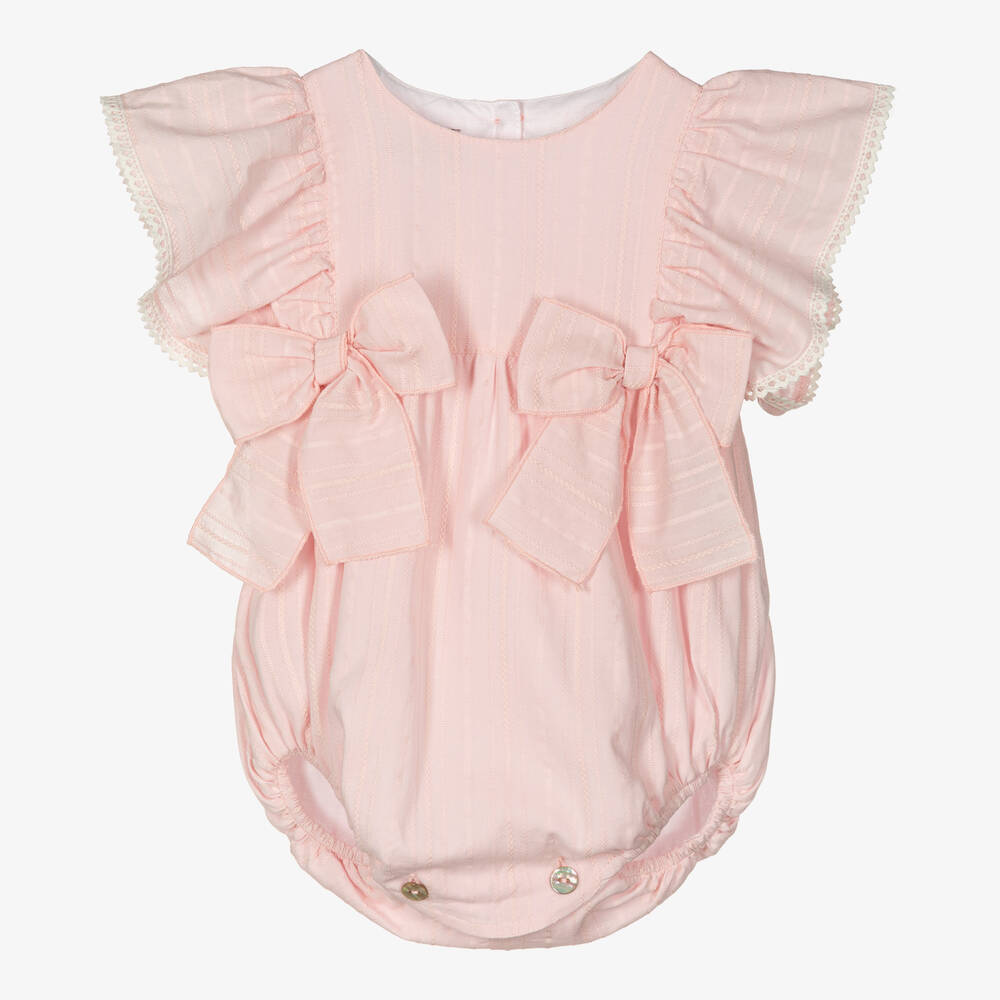 Phi Clothing - Baby Girls Pink Cotton Bow Shortie | Childrensalon