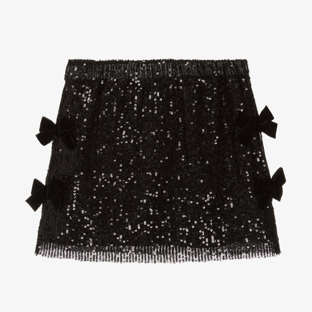 Phi Clothing - Girls Black Sequin Skirt | Childrensalon