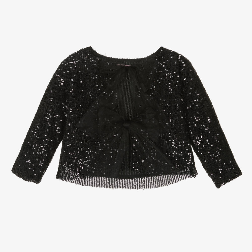 Phi Clothing - Girls Black Sequinned Jacket | Childrensalon