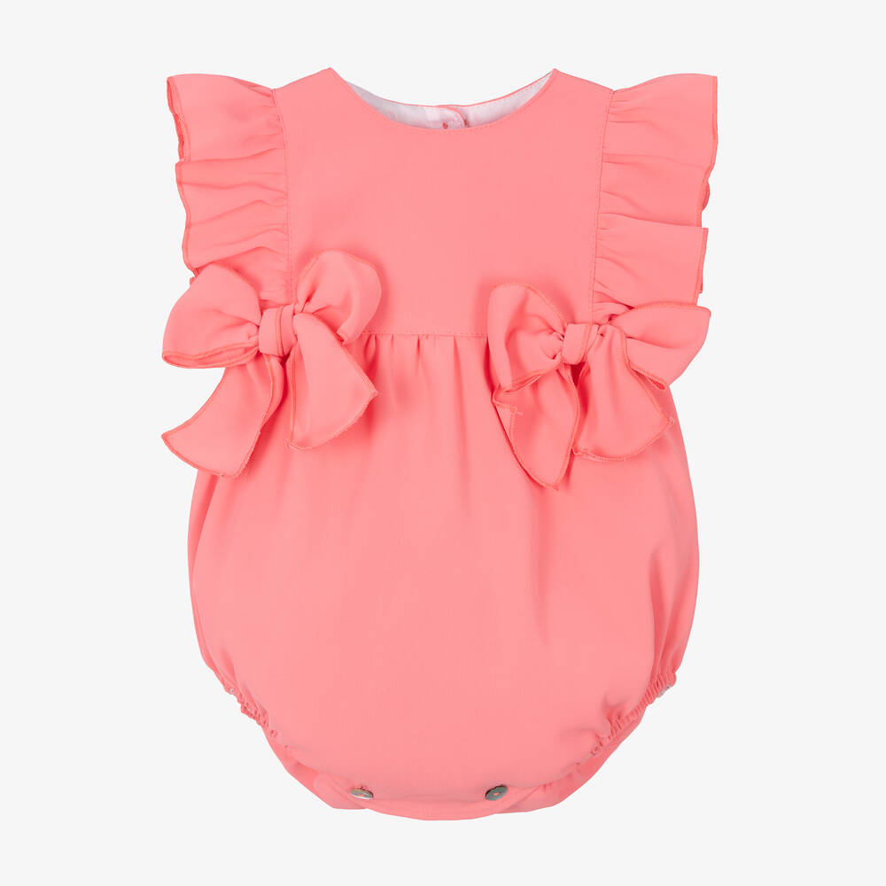 Phi Clothing - Кораллово-розовый песочник с рюшами | Childrensalon