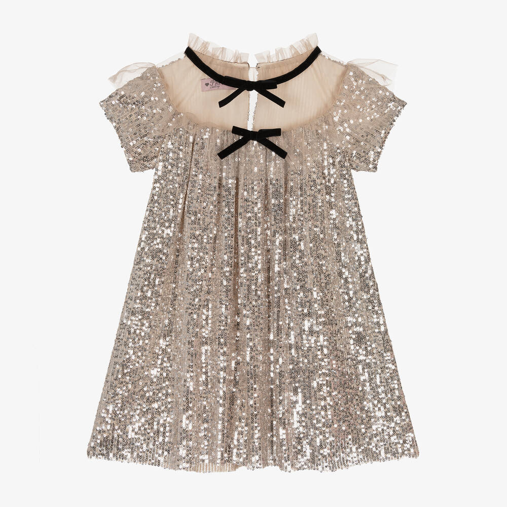 Phi Clothing - Girls Gold Sequin Dress | Childrensalon