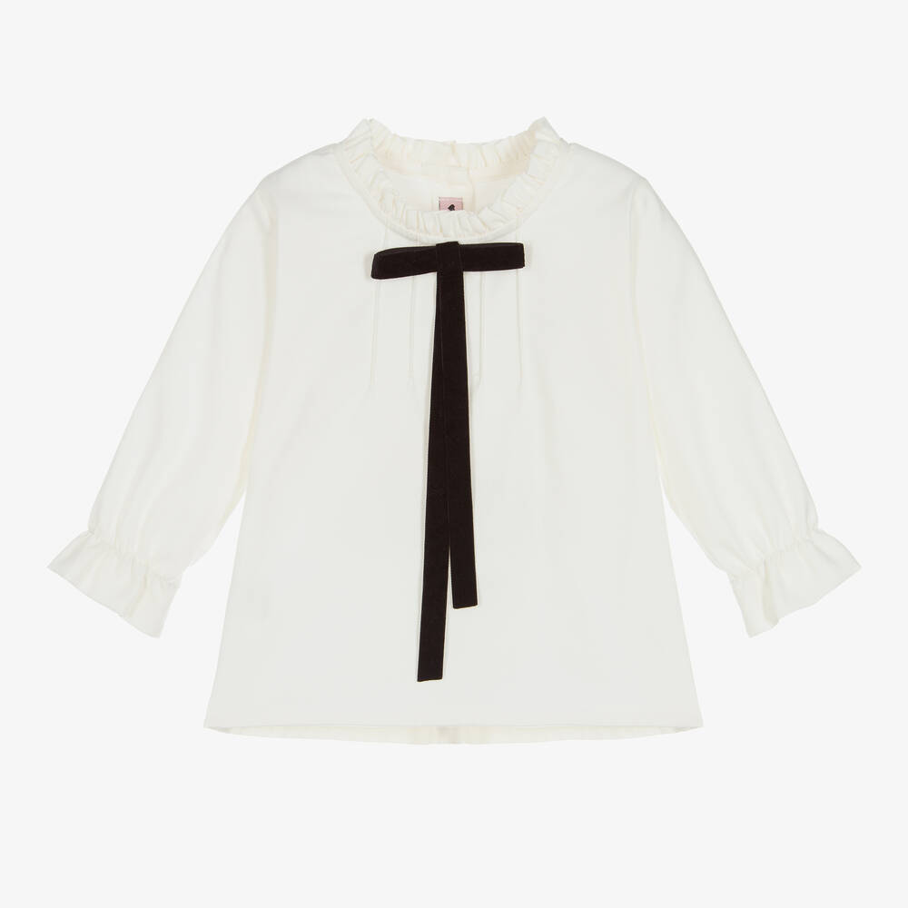 Phi Clothing - Кремовая блузка с высоким воротником | Childrensalon