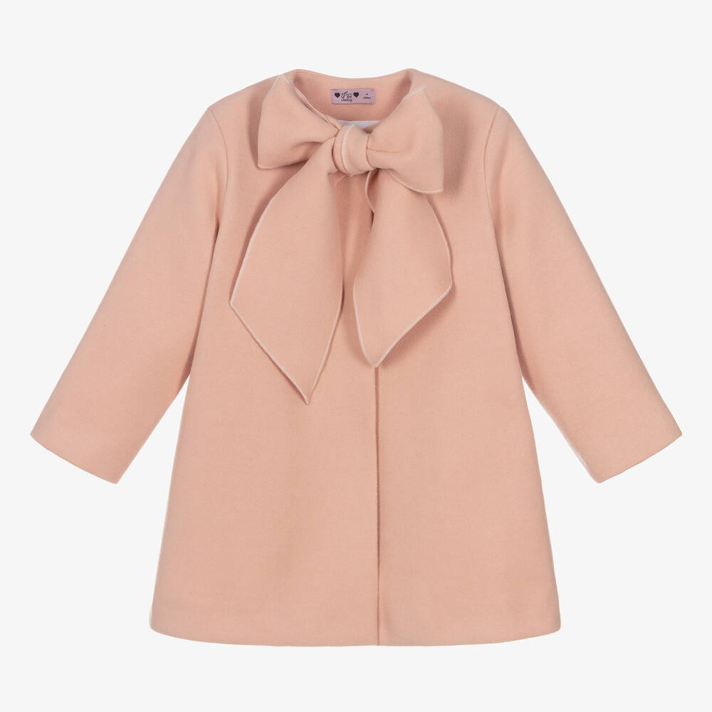 Phi Clothing - Girls Pink Bow Coat | Childrensalon