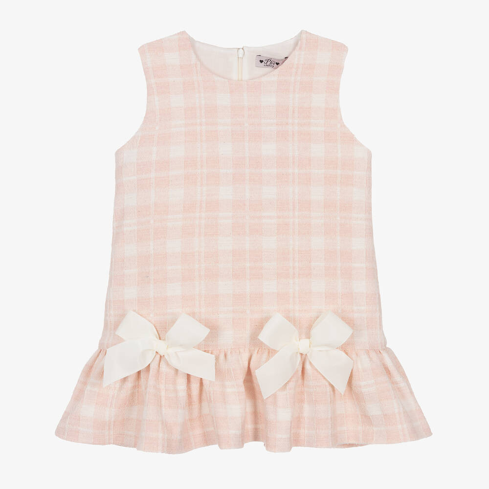 Phi Clothing - Girls Pink Check Dress | Childrensalon