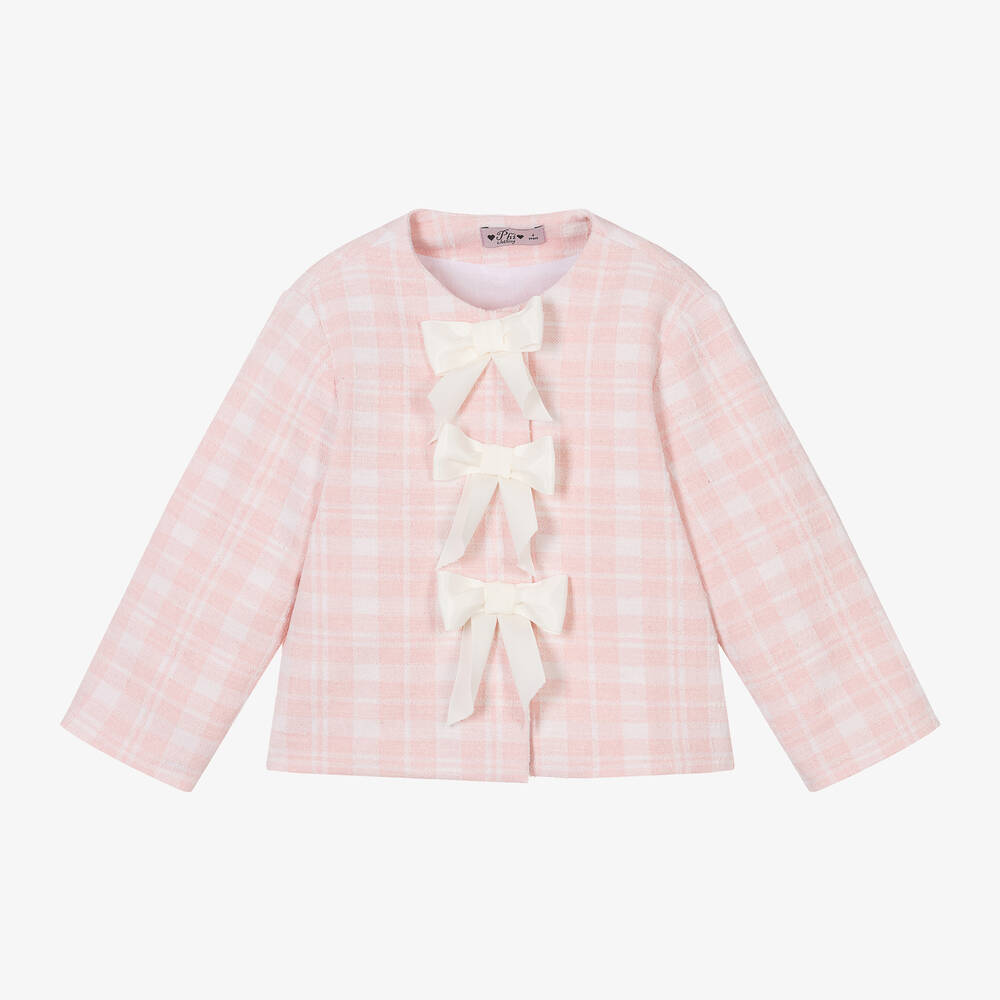 Phi Clothing - Girls Pink Check Jacket | Childrensalon