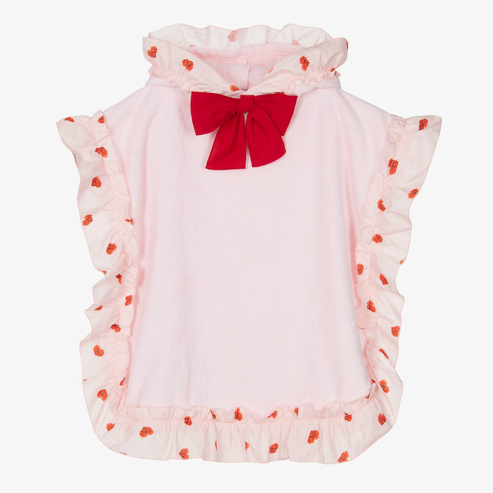 Phi Clothing - Girls Pink Heart Poncho Towel | Childrensalon