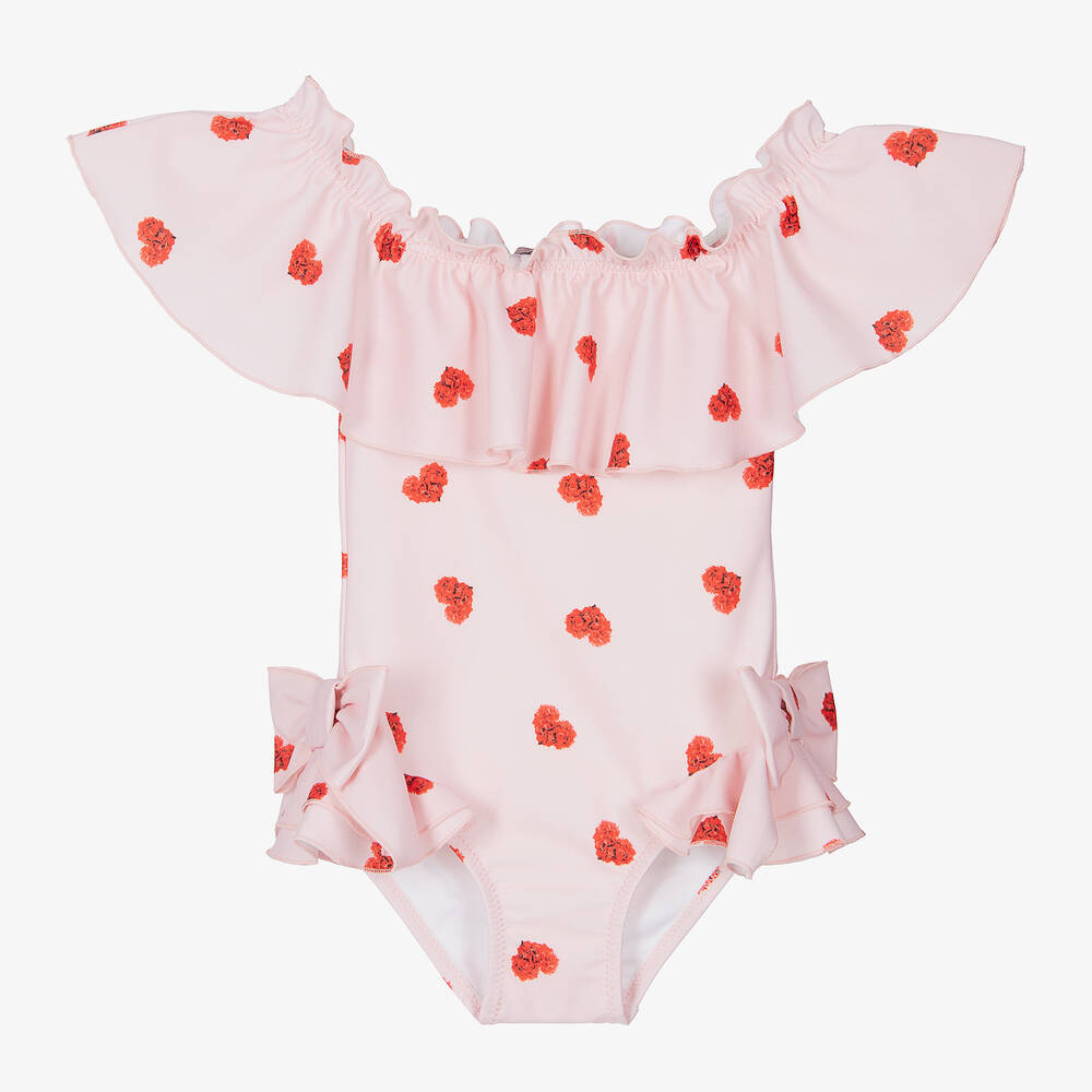 Phi Clothing - Girls Pink Heart Swimsuit | Childrensalon